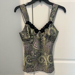 Y2K Green Paisley Cami -Size: M